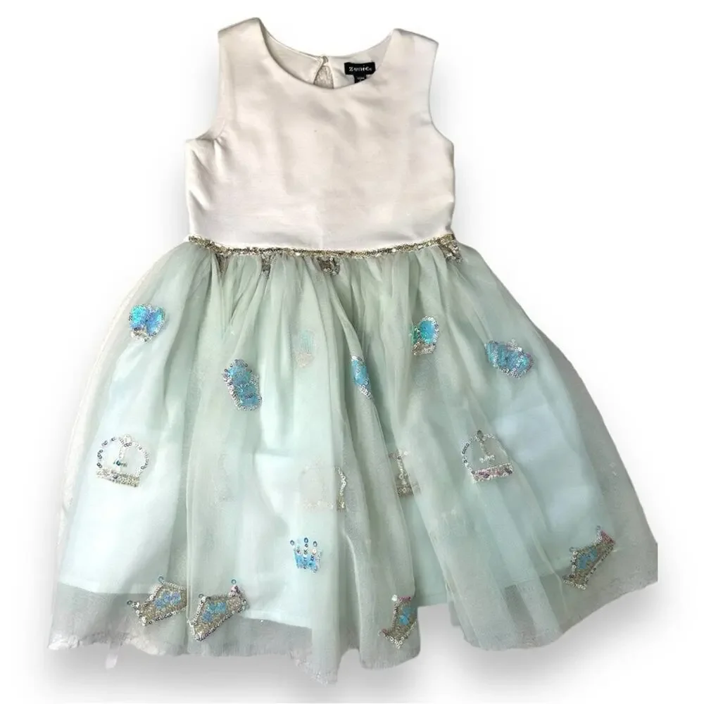 Zunie - Girls Crown Tulle Dress